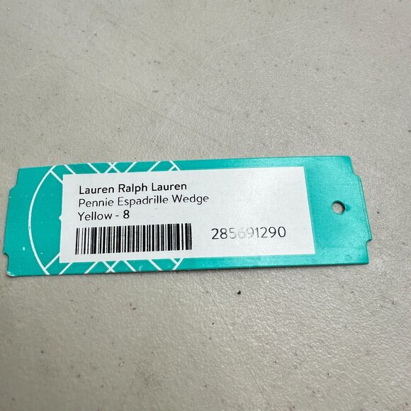 Lauren Ralph Lauren Pennie Espadrille Wedge Pumps Leather Yellow Women 8 NWOB - Picture 11 of 11